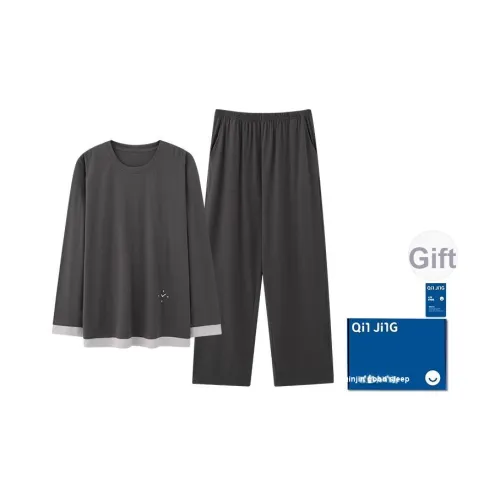 QINJING Темно-серый Мужской Пижамный комплект