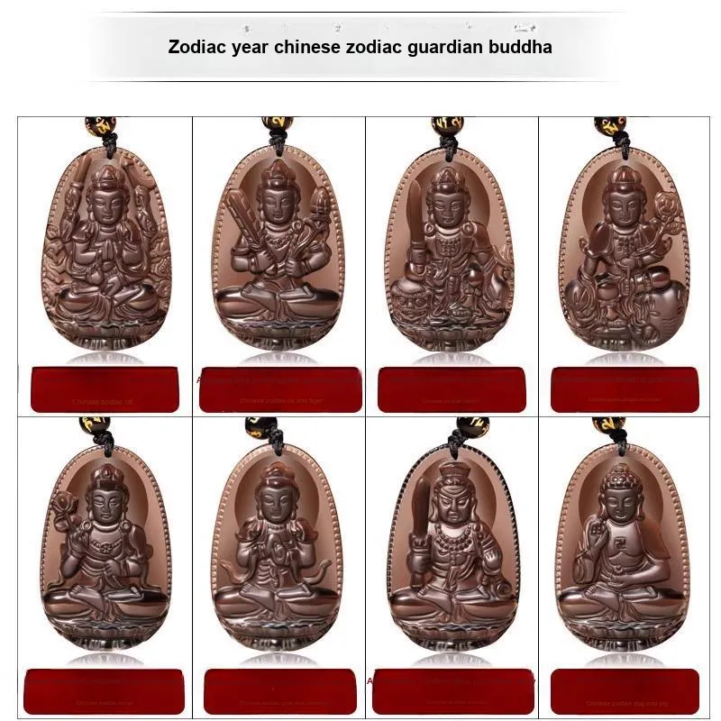 Moon Jewelry Natural Obsidian Necklaces Unisex-9