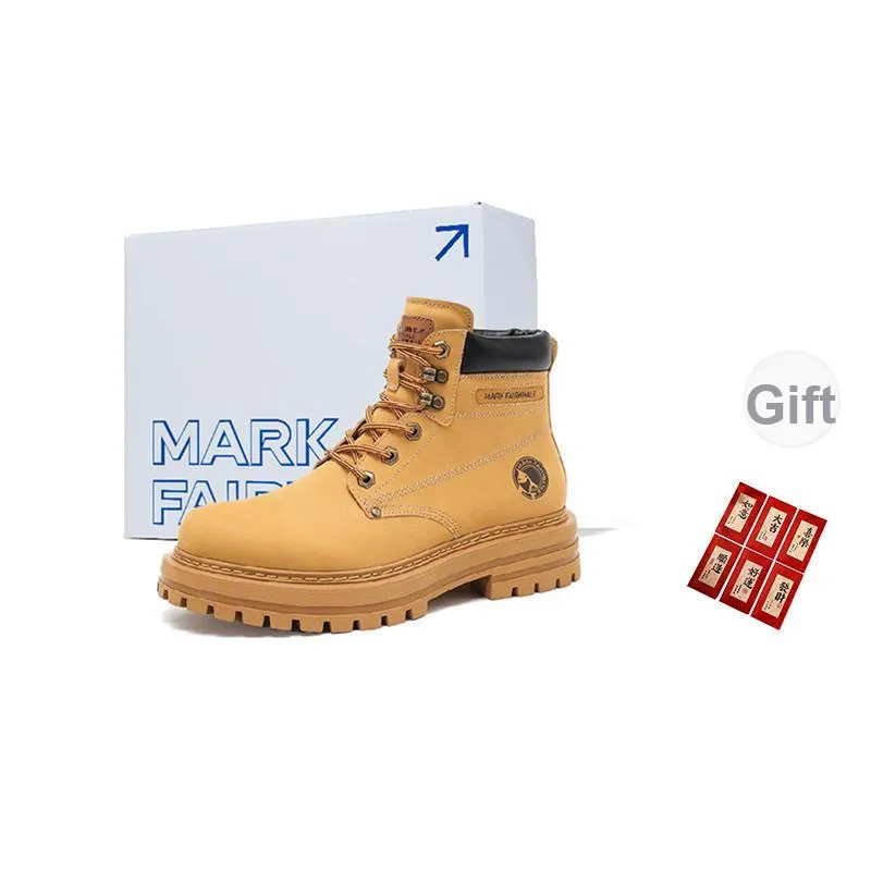 FAIRWHALE Martin Boots Unisex Black/Ginger Yellow