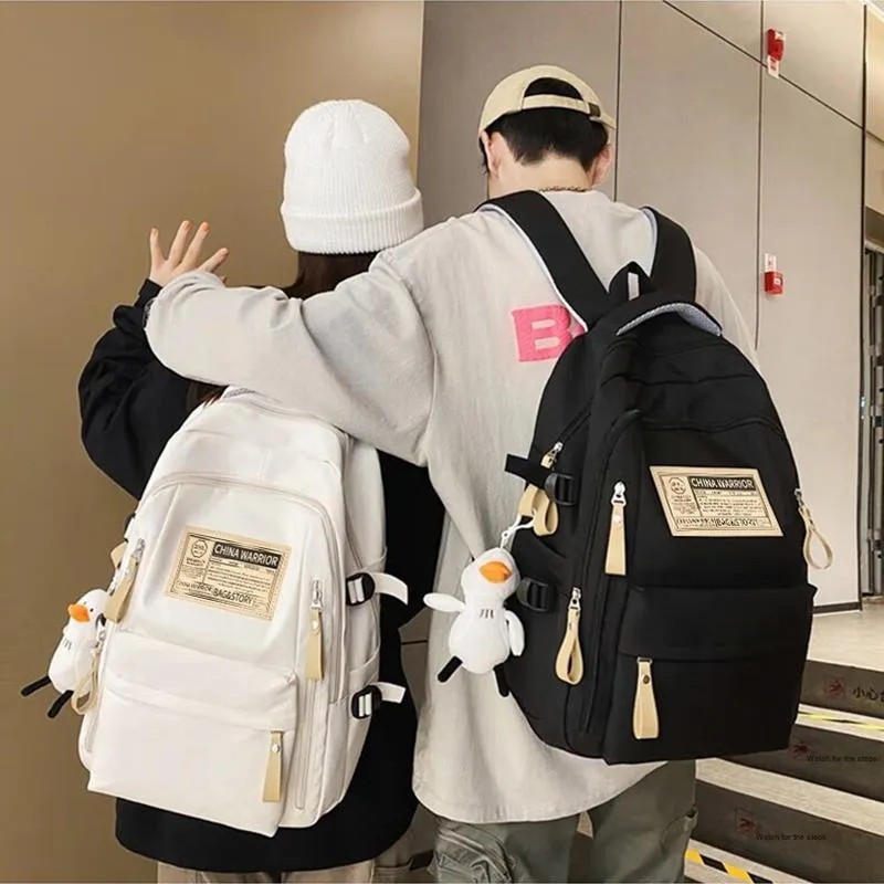 Warrior Nylon Laptop Backpack Regular Unisex Black/White-6
