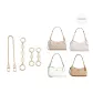 [Gold-Tone Three-Piece Set]White Mountain Camellia 15cm+Camellia 1-Section 2-Pack+Decorative Chain 40cm