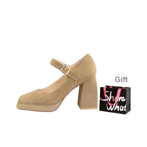 BIGTREE Грубый каблук Мэри Джейн Женские обувь