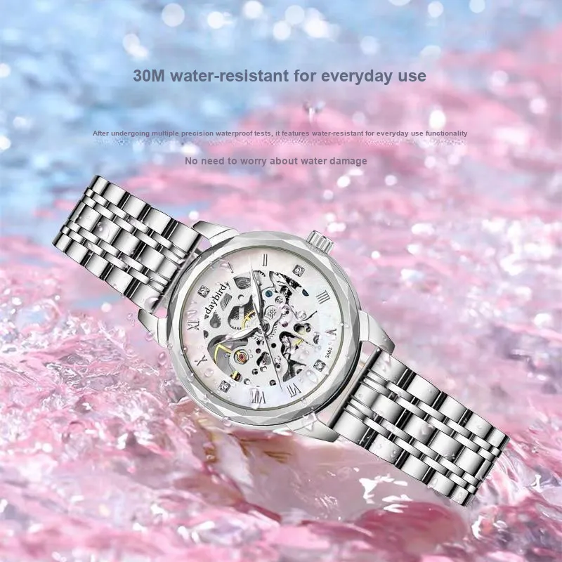 DAYBIRD Automatic Mechanical Movement Watch Women's Watch Cut-Out Dial-9