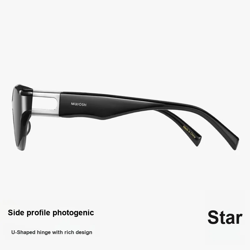 MUJOSH TR90 Cat Eye UV400 UV Protection Sun Protection Eye Protection Sunglasses Unisex Black-3
