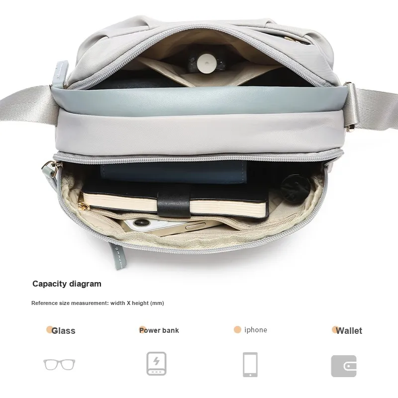 SEPTWOLVES Artificial Leather Shoulder Bag, Crossbody Bag Women's Light Gray-1