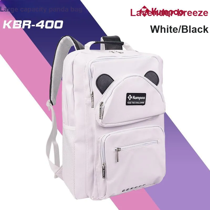 KUMPOO Badminton Racket Bags 2 Pcs Minimalist Style Backpack White Black Unisex Independent Shoe Compartment And Basket-2