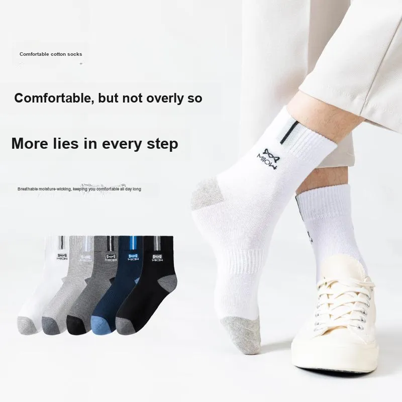 MIIOW Mid Calf Socks Unisex 5 Pack-4