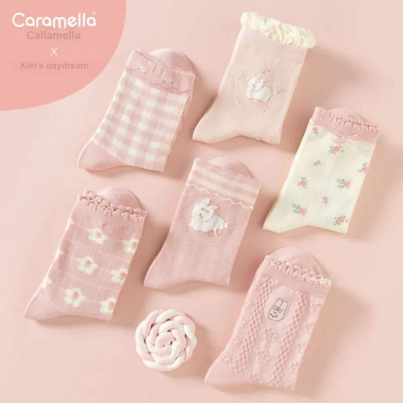 Caramella x Kiki Mid Calf Socks Women's Box 6 Pack-1