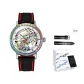 Silver Case White Dial Red Silicone Strap[Includes Genuine Leather Strap]
