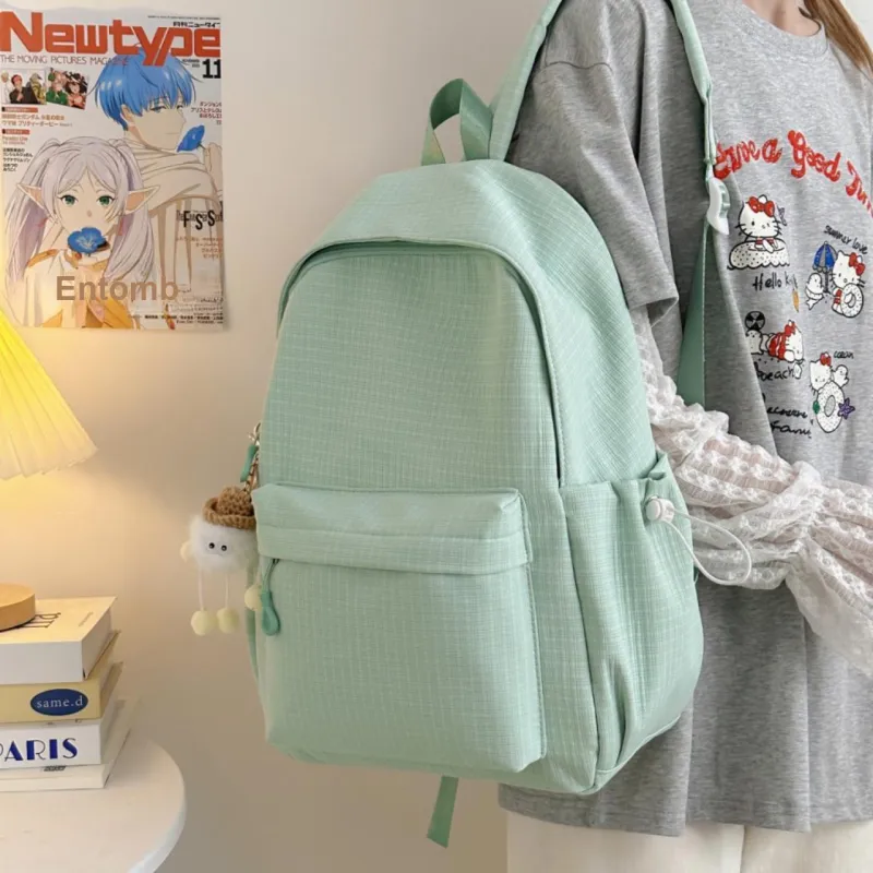 AIBAG Nylon Backpack Unisex White/Black/Pink/Green/Blue-23