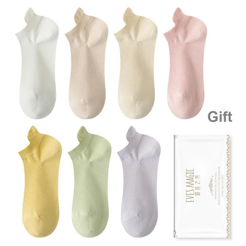 XIA.WA.ZHI.XIU No Show Socks Women's Shopping Bag 7 Pack-0