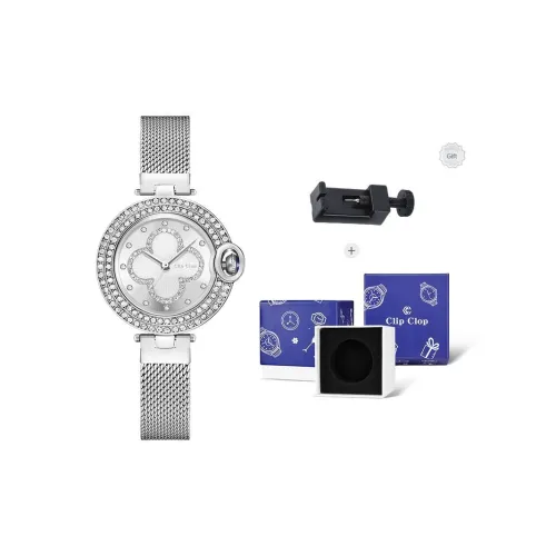 Clip Clop Кварцевый Movement Женские Часы 33 мм Серебряные