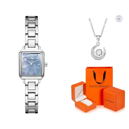 Katie Ermilio Наручные часы Кварцевый механизм Синий циферблат Женские часы Коробка признания в любви