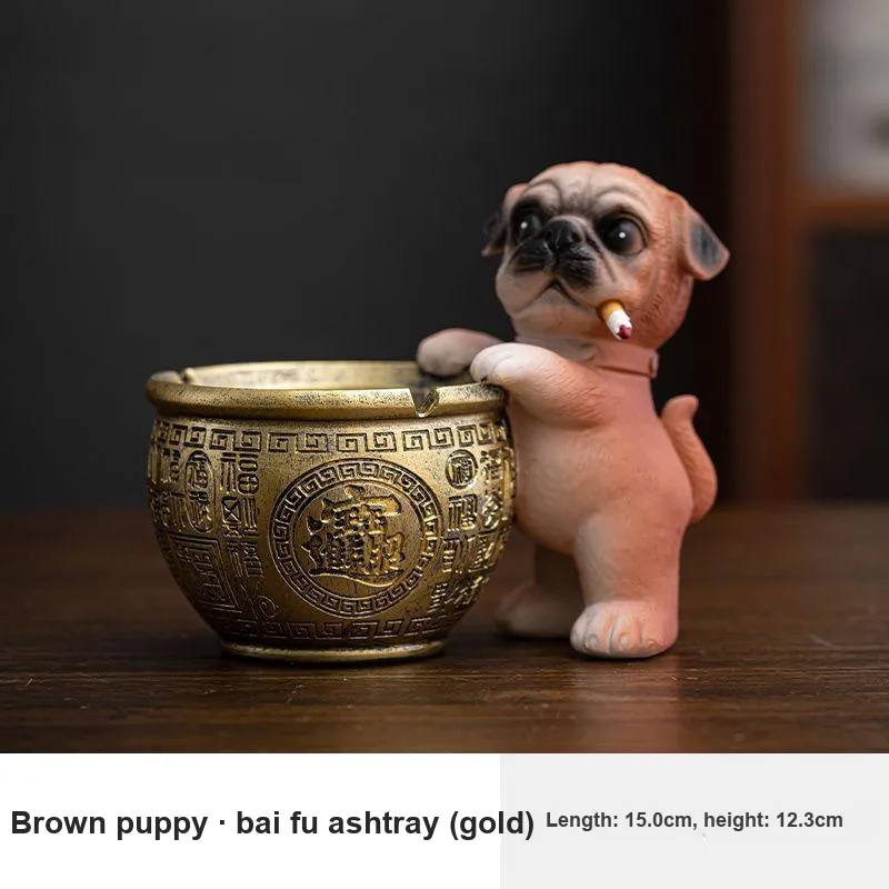 KERPA Creative Baofu Ashtray Anti Spatter For Home Use Living Room Small Storage Ornament Carving All Styles-5