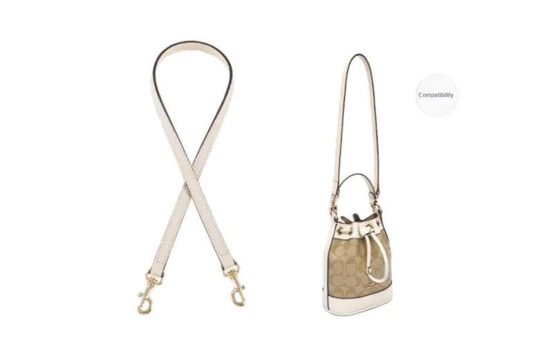 Lan Bao Fan Artificial Leather, Microfiber Bag Accessory, Modified Bag Strap Unisex Ecru-8