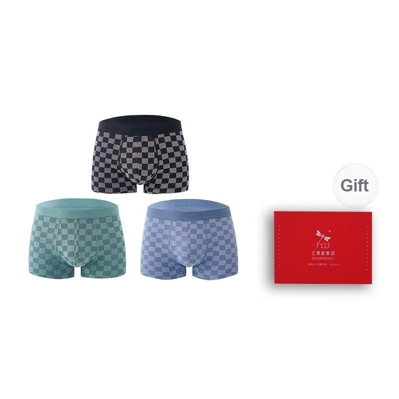 RED DRAGONFLY Cotton Panties Men's 3 Pack Gift Box Set-8