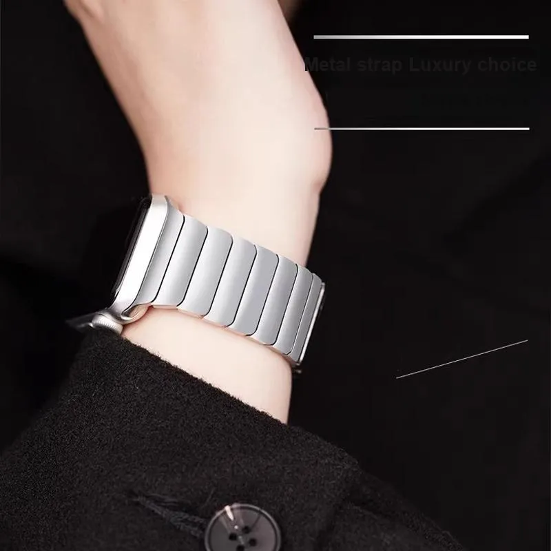 MUZHITIANKONG Apple Compatibility Watch Band Stainless Steel Material-5