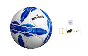 MILACHIC Size 5 Ball Soccer PU Machine Stitched Soccer Ball Unisex White And Blue Stitching