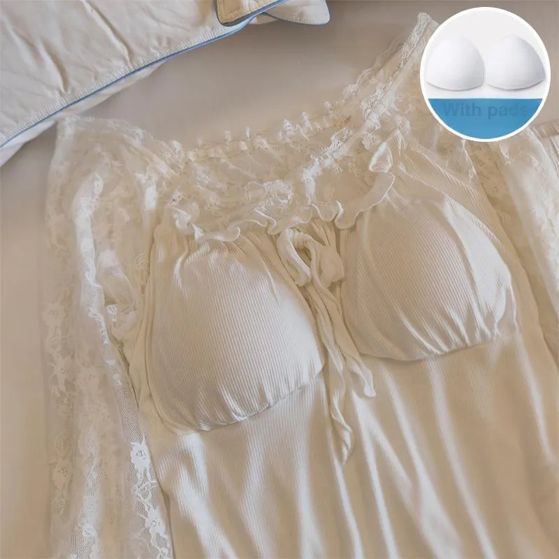 Sleeping Beauty Pajama Set Women's Milk White-3