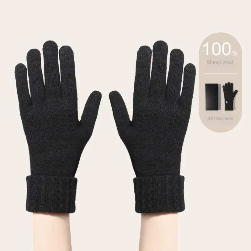 CACUSS Junior Sheep Wool Knit Gloves Women's-1
