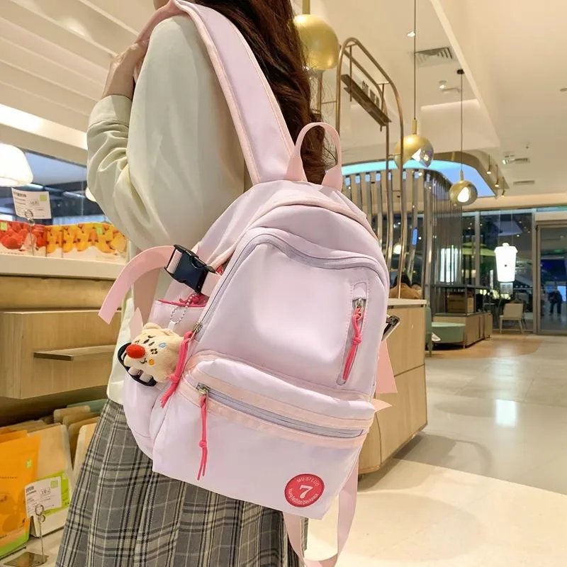 Barang Bear Nylon Backpack Regular Unisex White Black Red Pink Khaki-10
