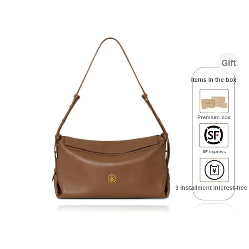BAGTREE Imported Top Grain Vegetable Tanned Genuine Leather Pillow Shoulder Bag Regular Unisex Multicolor-9
