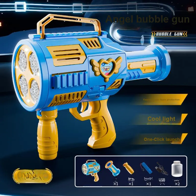 Cute Baby Four Cylinder Bubble Blower Machine, Handheld Electric Bubble Machines-5