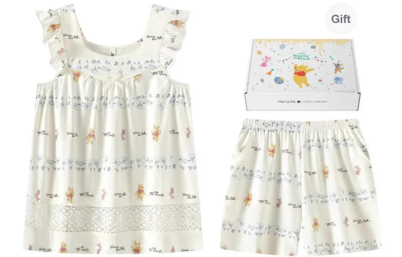 Gongdie x Disney Pajama Set Women's Gift Box Set Apricot-0