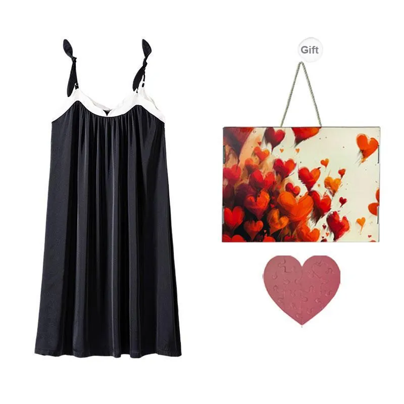 DAMOS·LOVE Nightgown Summer Women's Gift Box Set Black-1