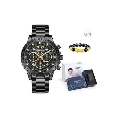 ABORNI Drifting Xingji Collection Кварцевый механизм Нержавеющая сталь Ремешок Часы Мужские часы Черный циферблат