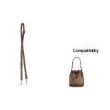 Brown Silver-Tone Buckle Crossbody Shoulder Strap-91-120cm