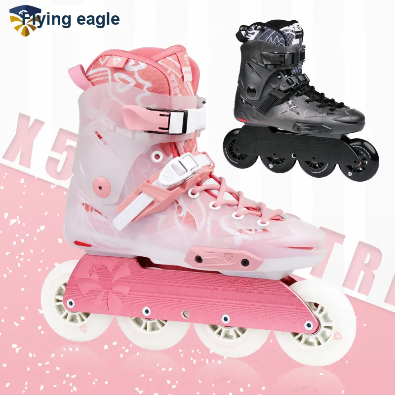 FLYING EAGLE Inline Skates Flat Type Unisex X5D Coral Pink-4