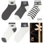 Numbers, Dark Gray, Stripes, English, Ecru (5 Pack)