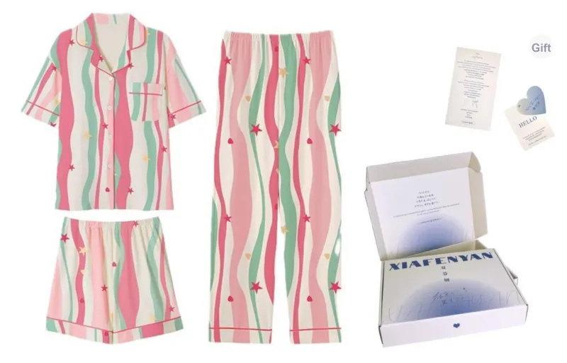 XIAFENYAN Pajama Set Women's Pink-0