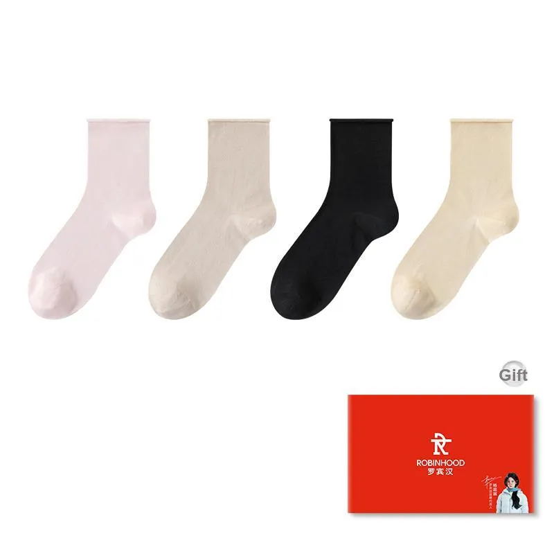 ROBINHOOD Mid Calf Socks Women's Box 4 Pack-3