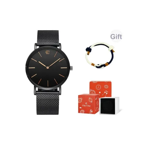 Clip Clop Extra Thin Fashion Trend Minimalist Student Wrist Watch Кварцевый механизм Мужские часы Черный циферблат