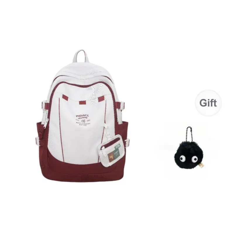 URBAN FOREST Nylon Backpack Unisex Black Red/Purple/Green Blue/Coffee-5