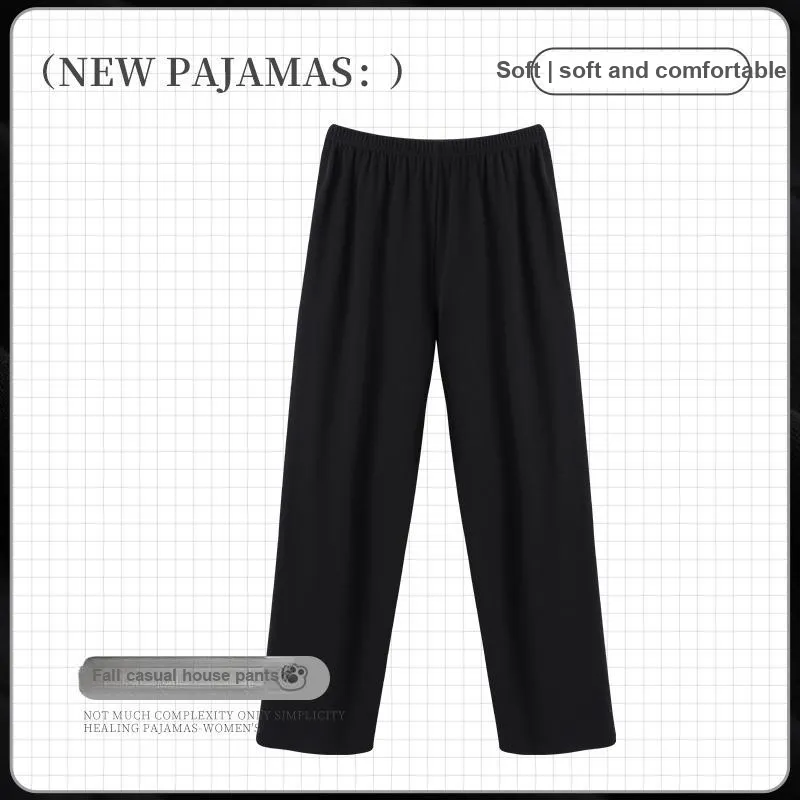 OUSHIBO Pajama Pants Men's Black-1