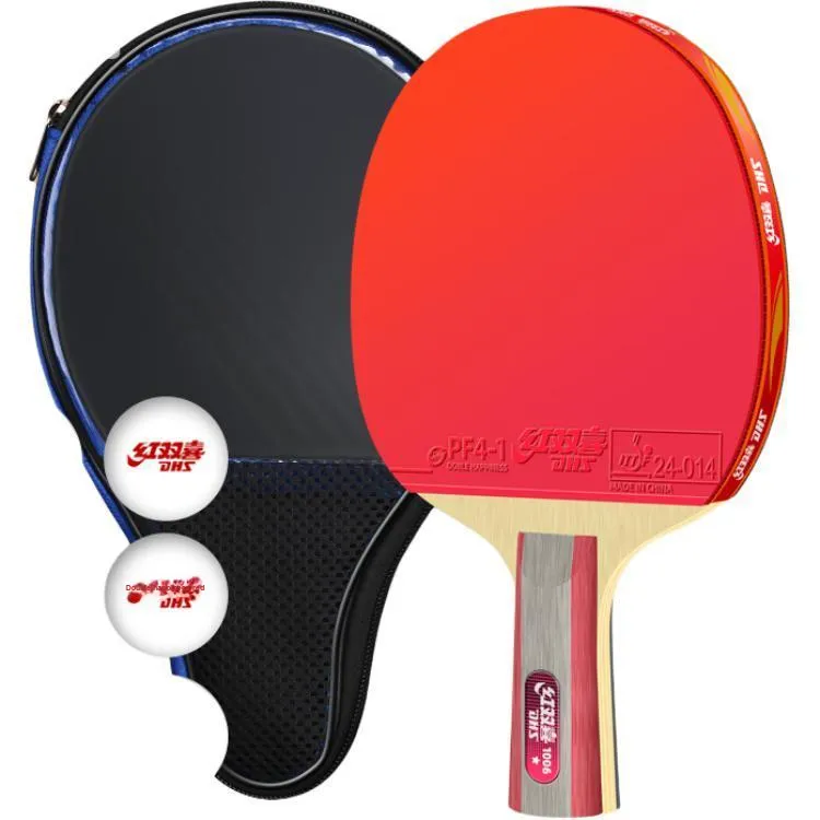 DHS Ping Pong Paddles Unisex Black Red-1
