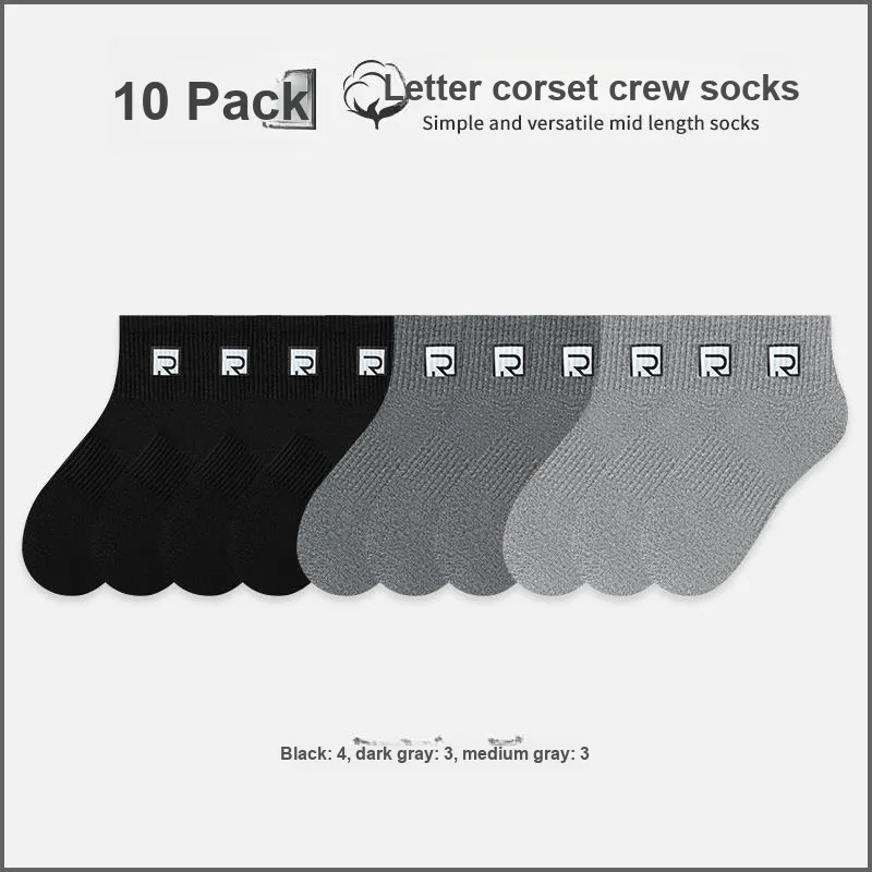 KJ Mid Calf Socks Men's Box Of 10 Packs-3