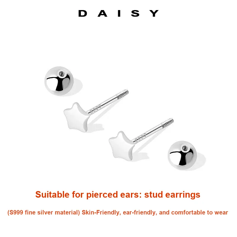 Daisy Dream 999 Fine Silver Stud Earrings Women's-1
