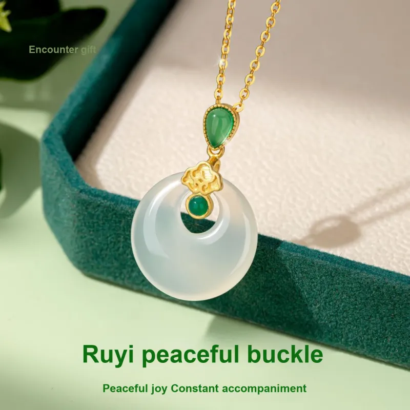 Encounter Gift Natural Chalcedony Necklaces Women's-1
