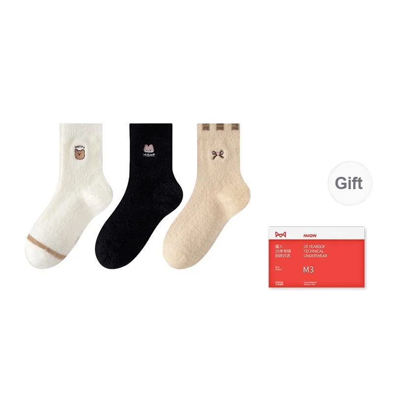 MIIOW Trend Party Series Mid Calf Socks Women's Shopping Bag 3 Pack-0