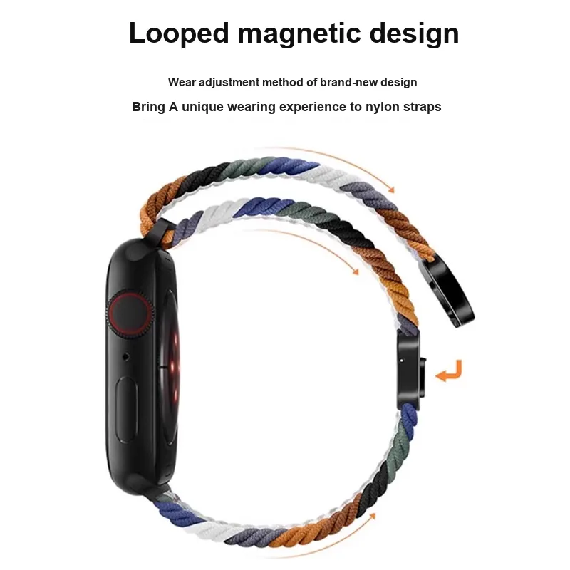 First Guard Compatibility Apple IWatch Series 10/S9/S8/S7/SE Strap Apple Compatibility Watch Band 225mm Nylon Material-9