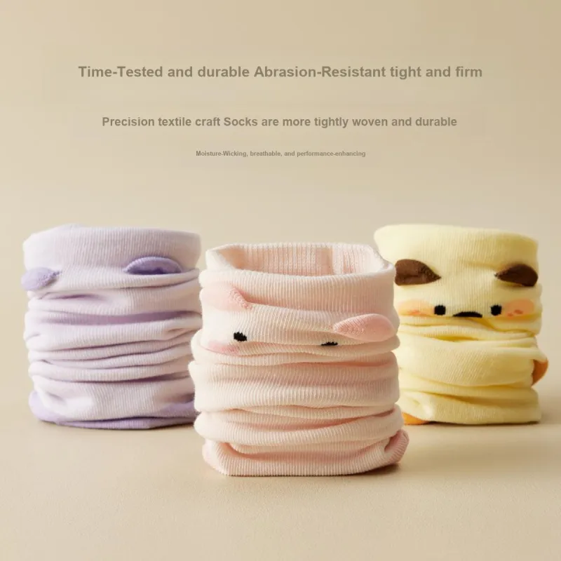 MIIOW Mid Calf Socks Women's 4 Pack Mixed Color-12