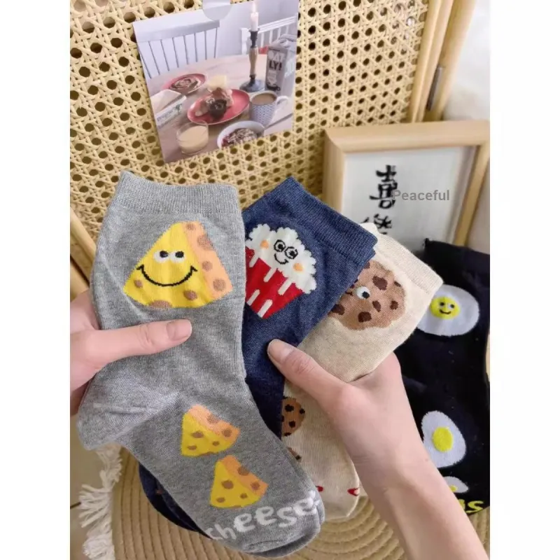 XIA.WA.ZHI.XIU Mid Calf Socks Women's Shopping Bag 8 Pack-1