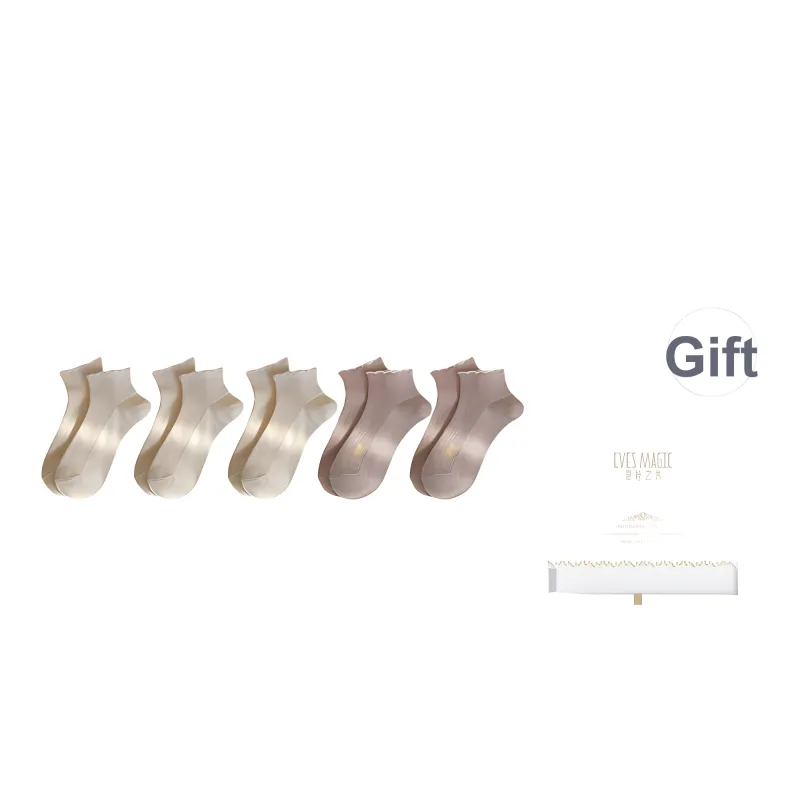 XIA.WA.ZHI.XIU Ankle Socks Women's Shopping Bag 5 Pack-42