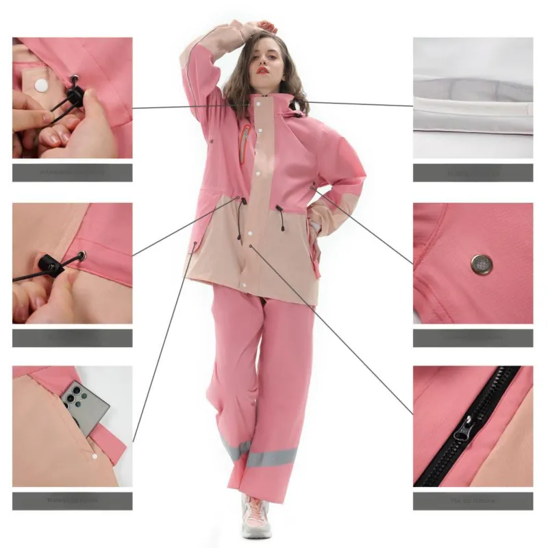 RAINFREEM Polyester Two Piece Raincoat Set-10