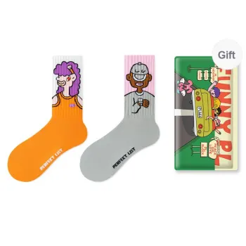 PL Mid Calf Socks Unisex Shopping Bag 2 Pack Mixed Color