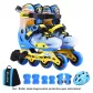 Blue+Helmet Protective Gear Roller Skate Bag Set